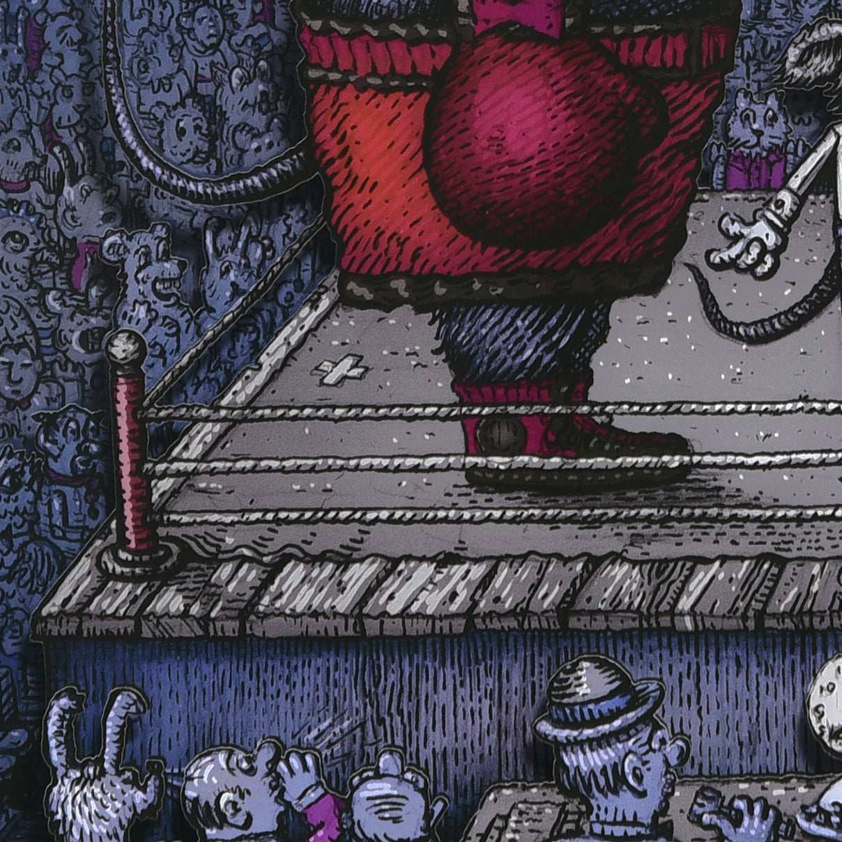 David Welker "Bull vs. Bear" Framed Acrylic Diorama