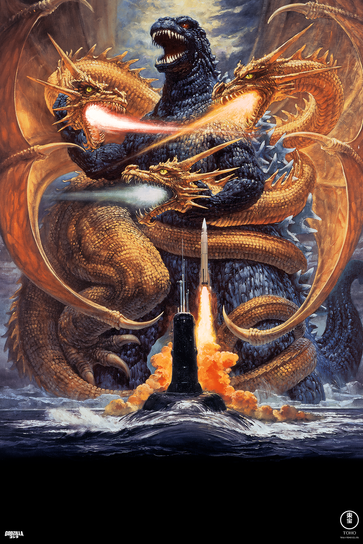the art of godzilla king of the monsters Noriyoshi Ohrai "Godzilla vs. King Ghidorah" Art Print Edition – Bottleneck Gallery