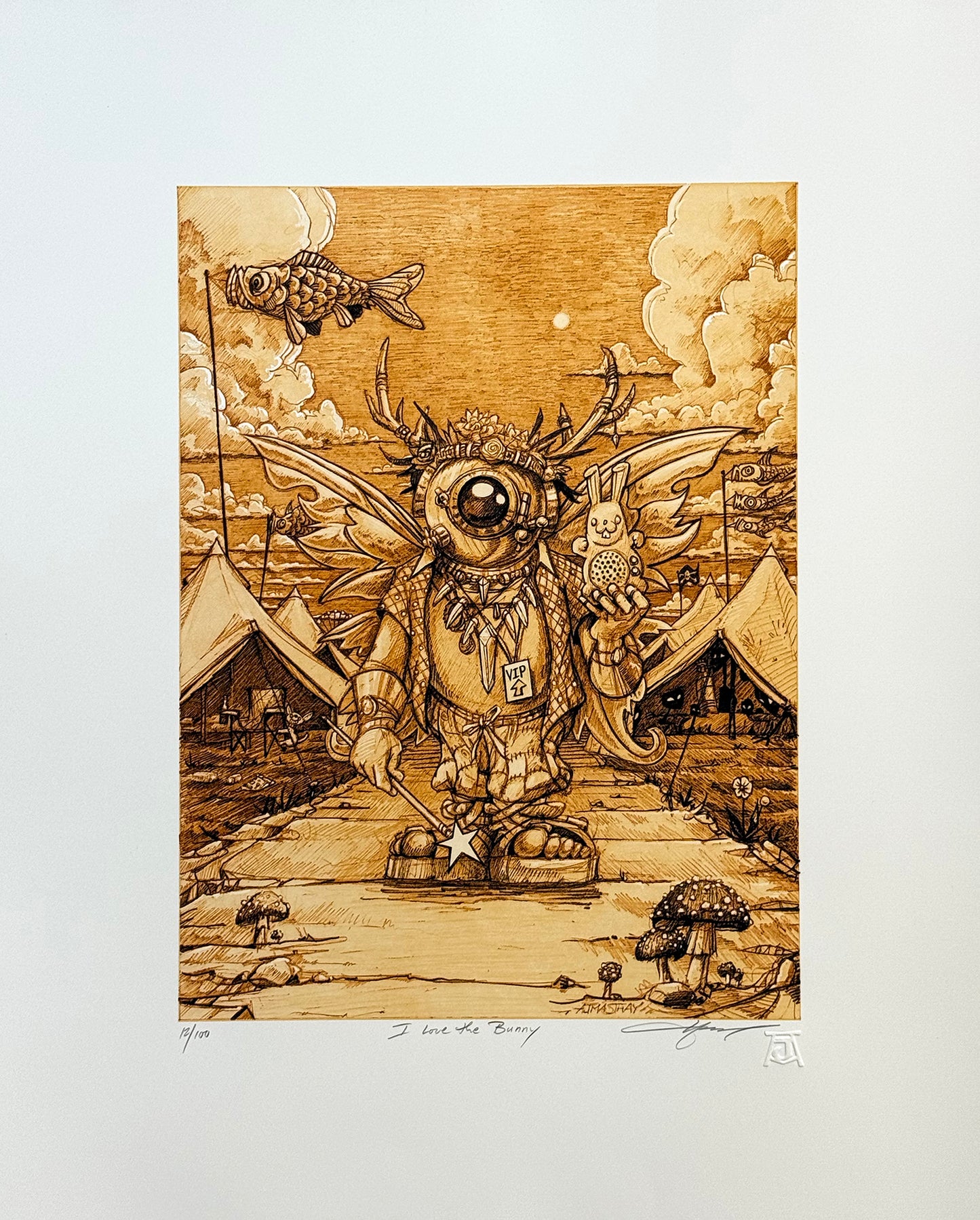 AJ Masthay "I Love the Bunny" Sepia Edition