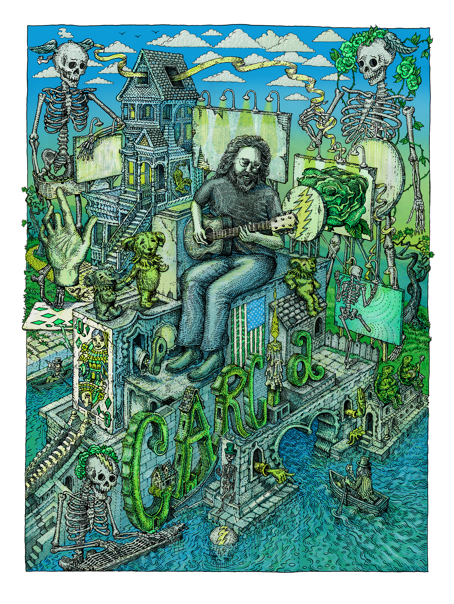 David Welker "Ramble On Rose" Turquoise Variant