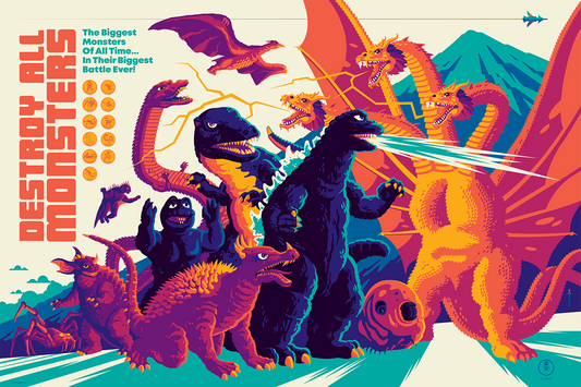 Tom Whalen "Destroy All Monsters" Multi-Layer Acrylic