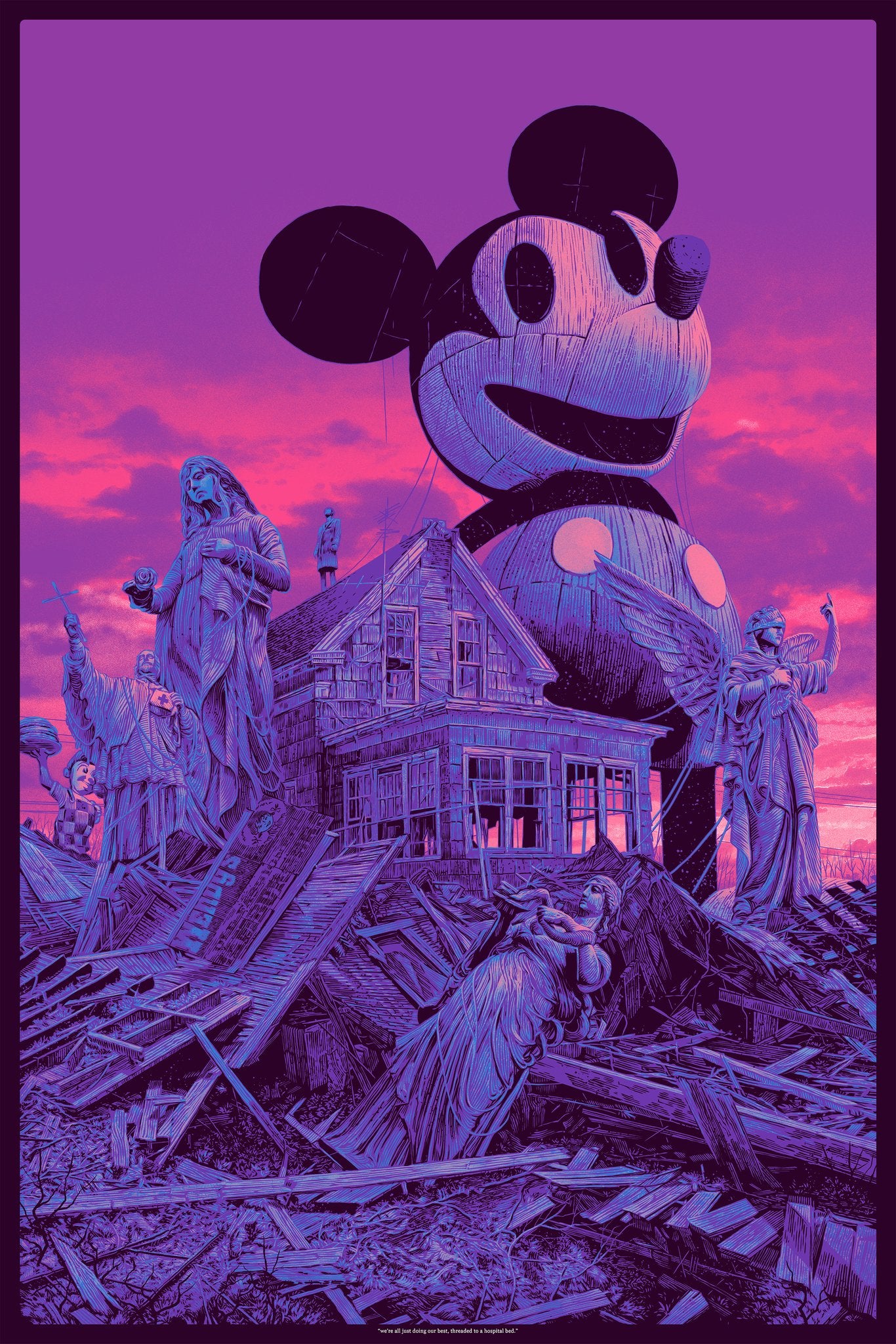 Daniel Danger "we're all just doing our best, threaded to a hospital bed" Version B