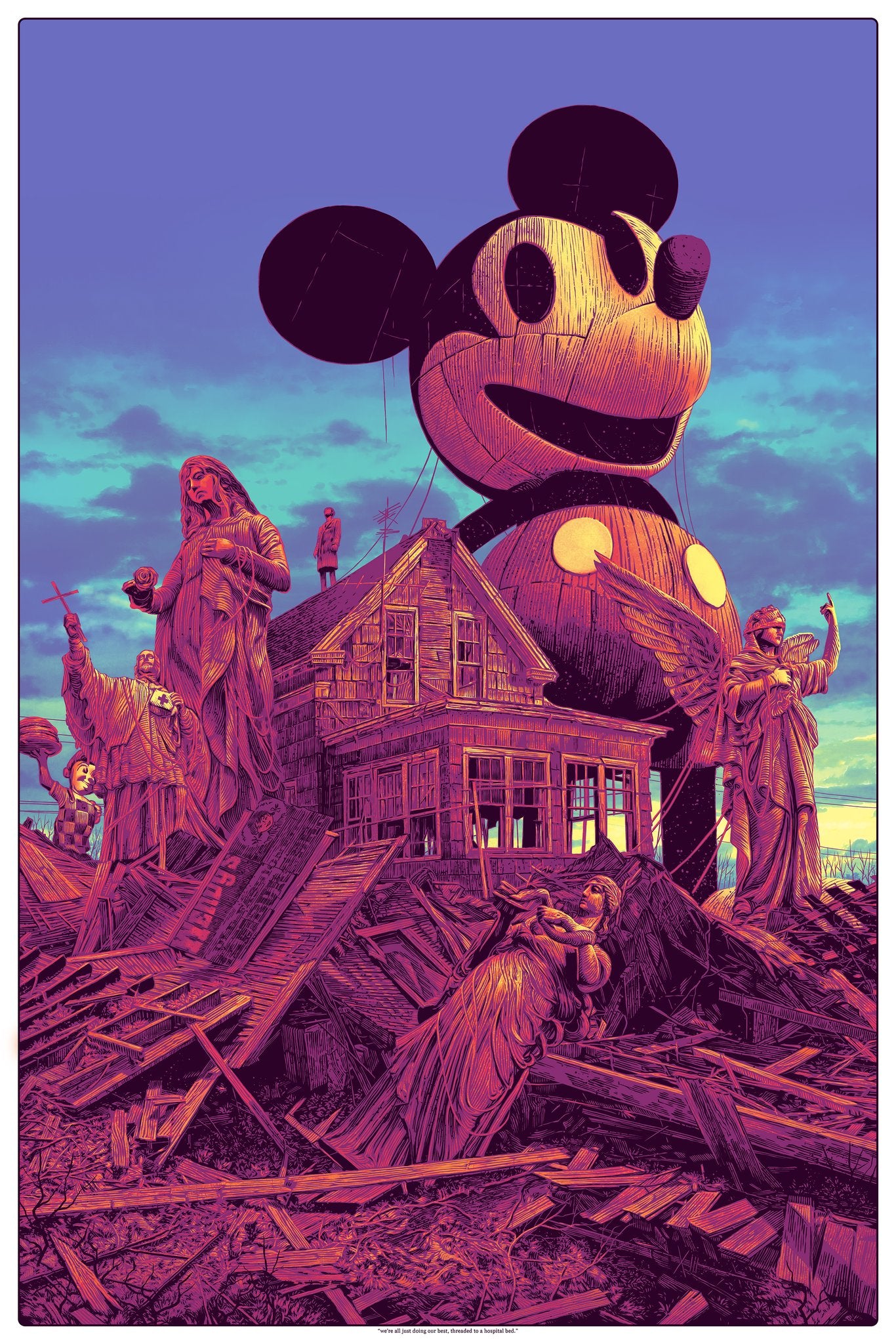 Daniel Danger "we're all just doing our best, threaded to a hospital bed" Version A