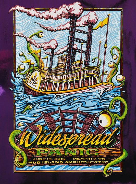 AJ Masthay "Widespread Panic - Mud Island" Purple Foil