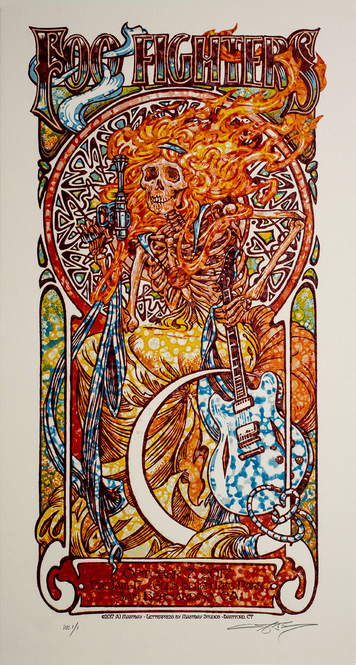 AJ Masthay "Foo Fighters CalJam" Watercolor