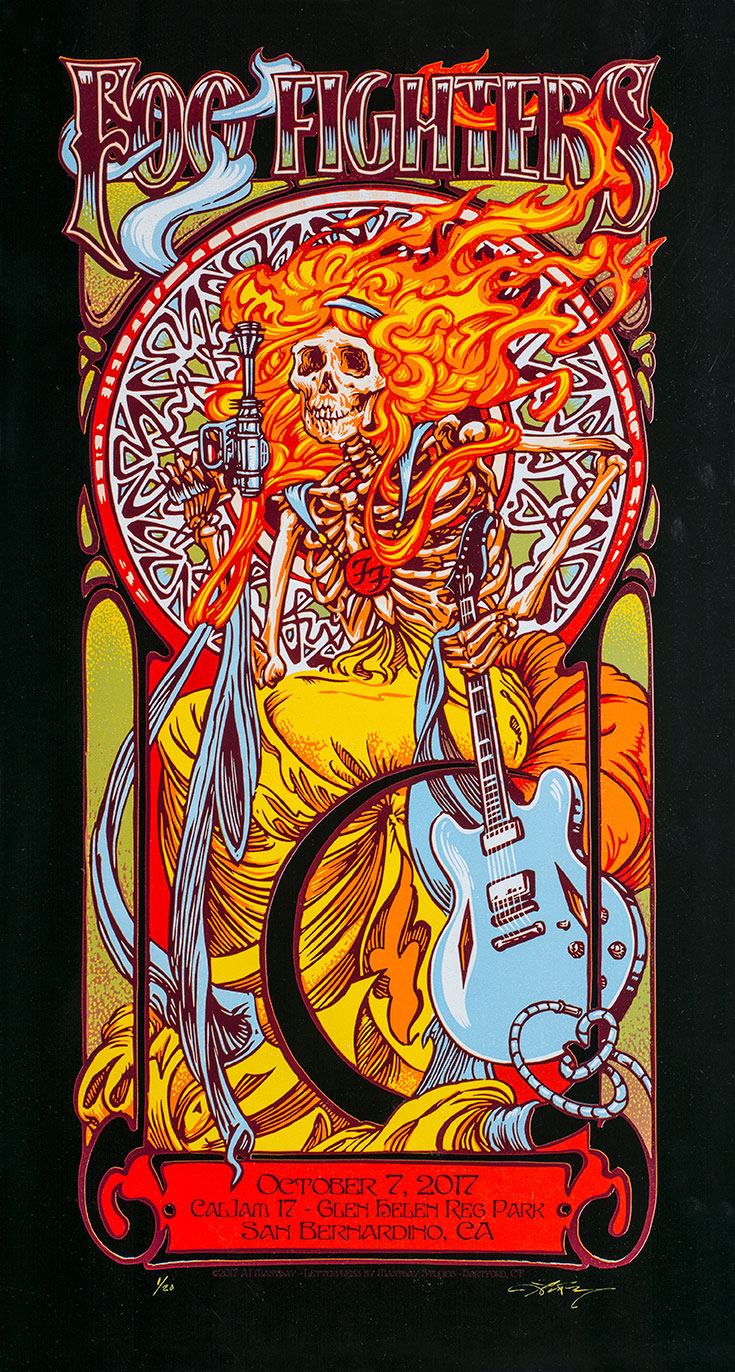 AJ Masthay "Foo Fighters CalJam" Black Mirror Foil