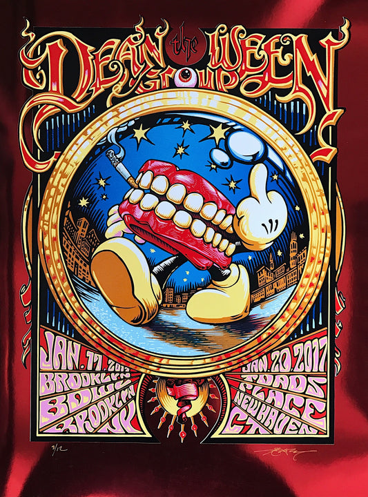 AJ Masthay "Dean Ween Group - Brooklyn Bowl & Toads Place" Red Mirror Foil