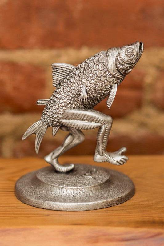 Jim Pollock "Walking Fish" Pewter Statue