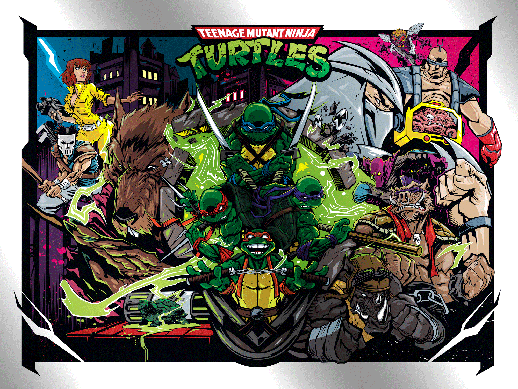 Teenage Mutant Ninja Turtles Art Print Poster on sale by Dayne Henry Bottleneck Gallery