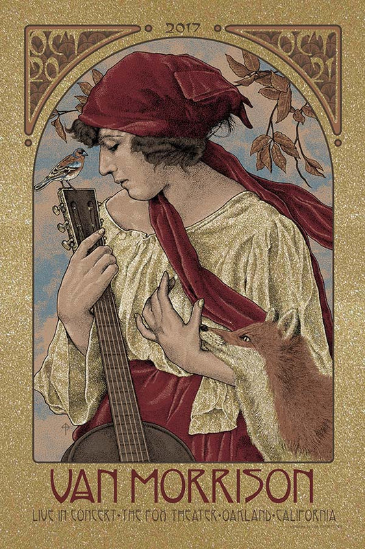 Timothy Pittides "Van Morrison - Oakland, CA" Metallic Gold Variant