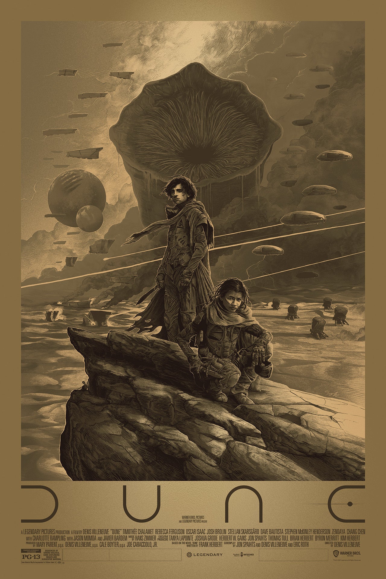 Dune Arrakis Variant Screen Print Poster Gabz 24x36 Bottleneck Gallery xx/175 selling