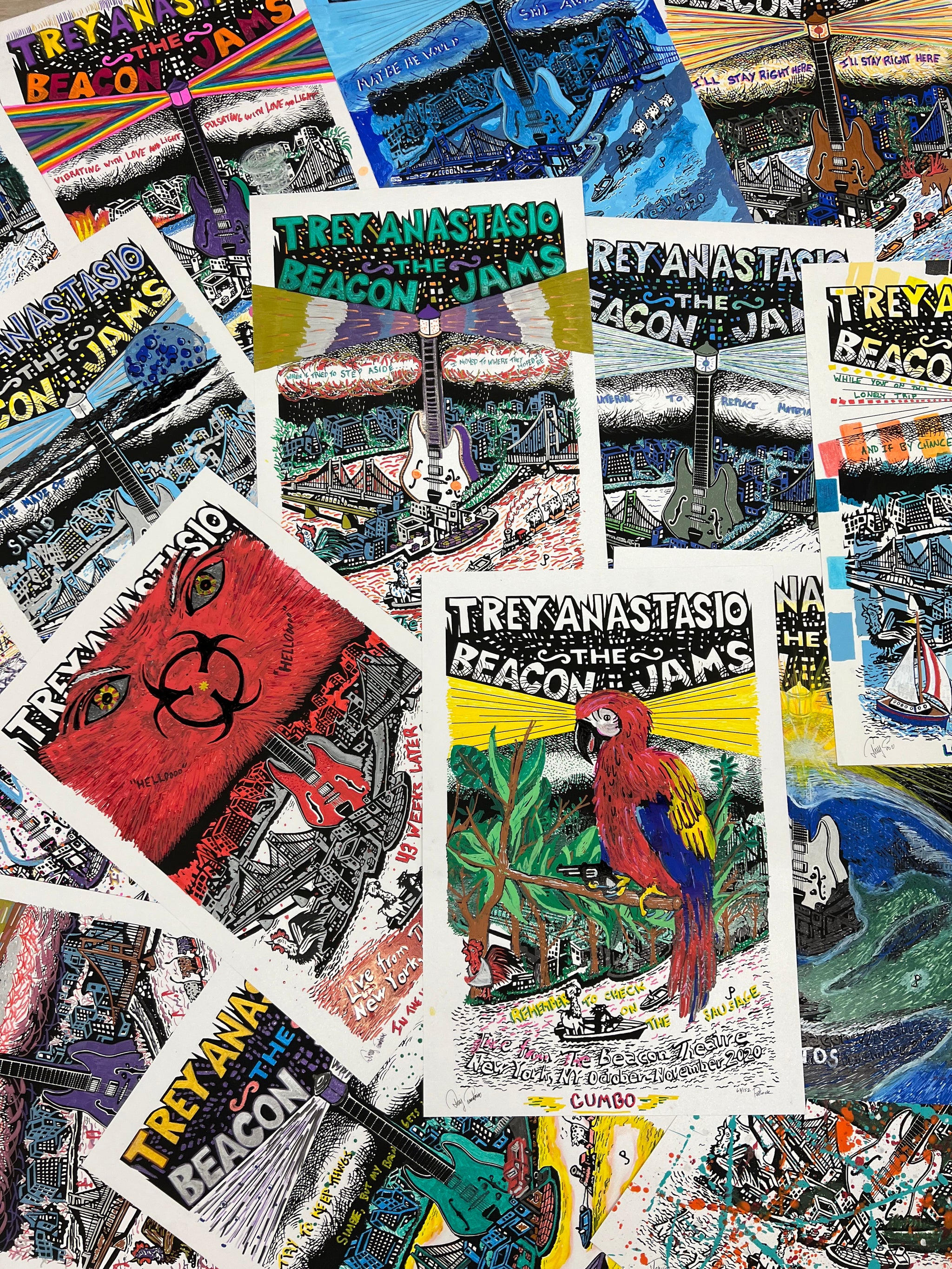 THE BEACON JAMS (HAND EMBELLISHED CHARITY SERIES) SHOW 4 BY TREY ANASTASIO & JIM POLLOCK - On Sale INFO!