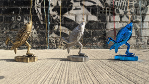 SKATING FISH - Pewter Statues by Jim Pollock - On Sale Info!