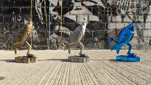 SKATING FISH - Pewter Statues by Jim Pollock - On Sale Info!