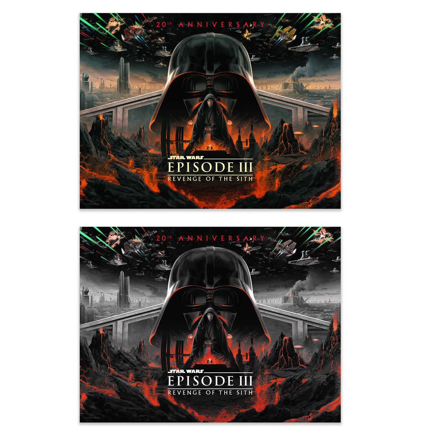 STAR WARS: REVENGE OF THE SITH - 20th Anniv - QUAD Editions by Matt Ferguson & STAR WARS Helmet Pins by Dave Perillo - On Sale INFO!