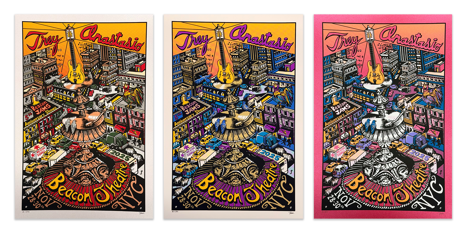 TREY ANASTASIO BEACON JAMS 5th Anniversary & WALKING NOSE Stained Glass by Jim Pollock - On Sale INFO!