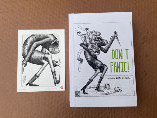 Don't Panic! Book & "Trapped" Mini Print by PHLEGM - On Sale INFO!
