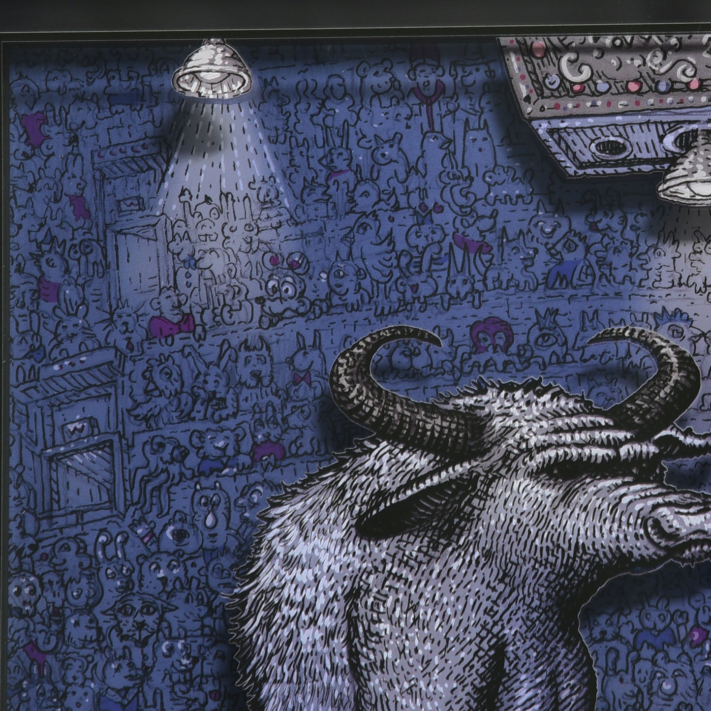 David Welker "Bull vs. Bear" Framed Acrylic Diorama