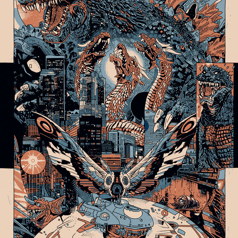 gmk all monsters attack Tyler Stout "GMK: Giant Monsters All-Out Attack" – Bottleneck Gallery