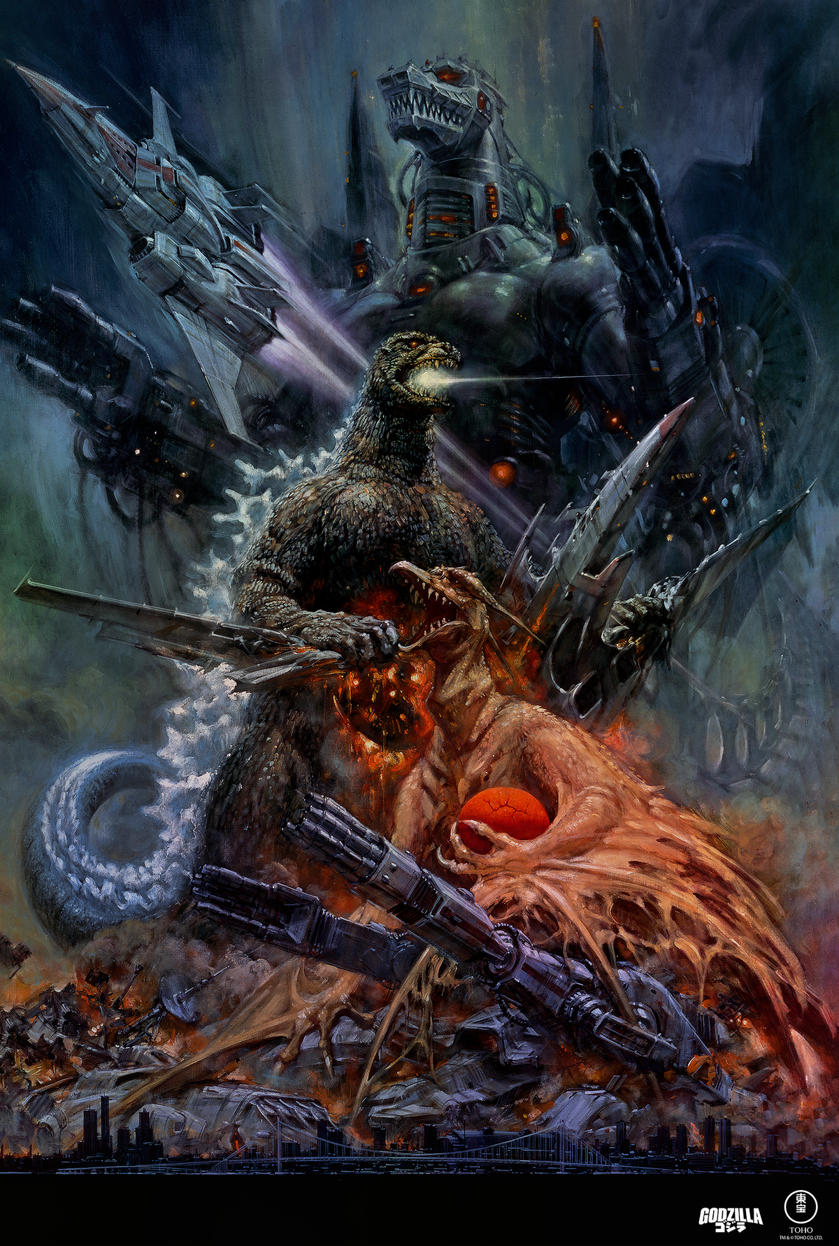 Noriyoshi Ohrai "Godzilla vs. Mechagodzilla II" Art Print Foil Edition