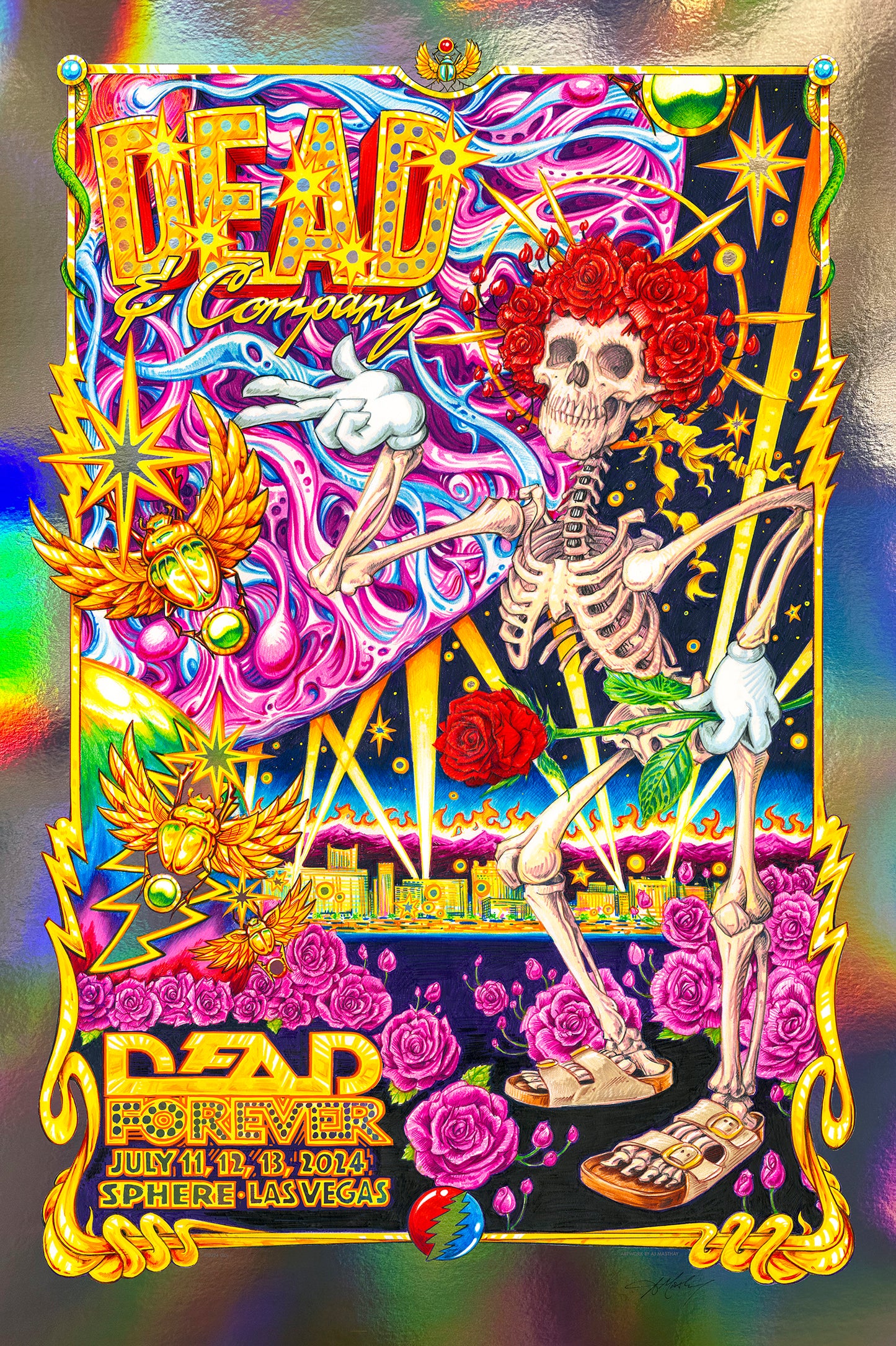 AJ Masthay "Dead & Co. Sphere Weekend 8" Rainbow Holo Foil Variant