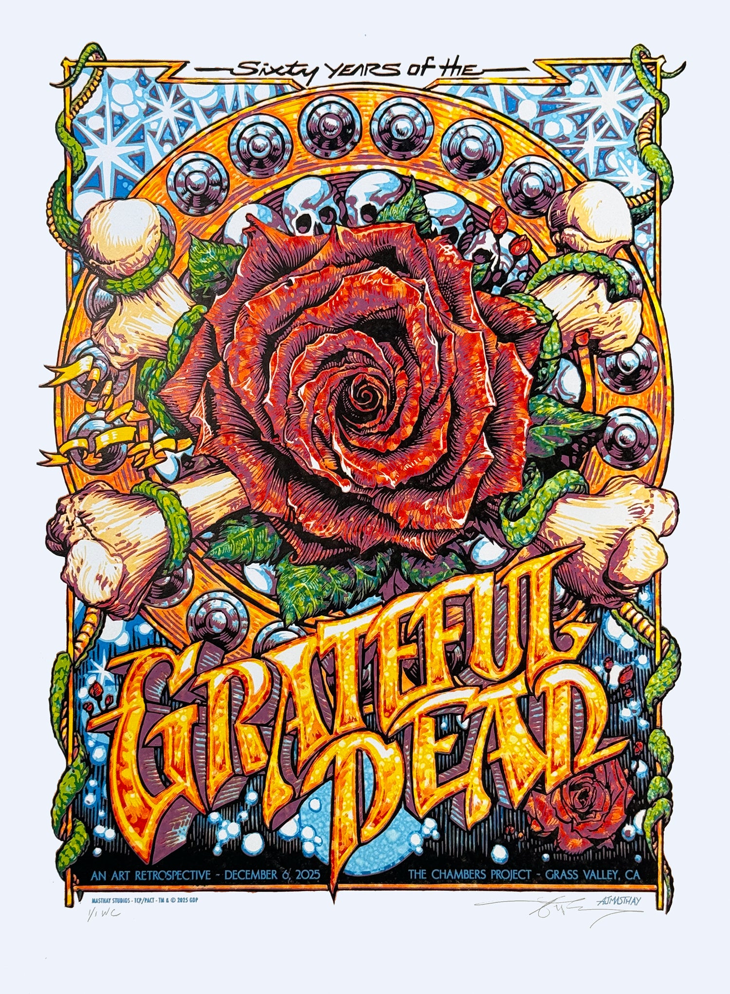 AJ Masthay "60 Years of the Grateful Dead" Watercolor Variant