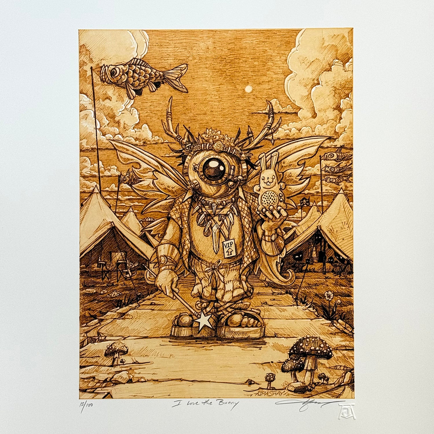 AJ Masthay "I Love the Bunny" Sepia Edition