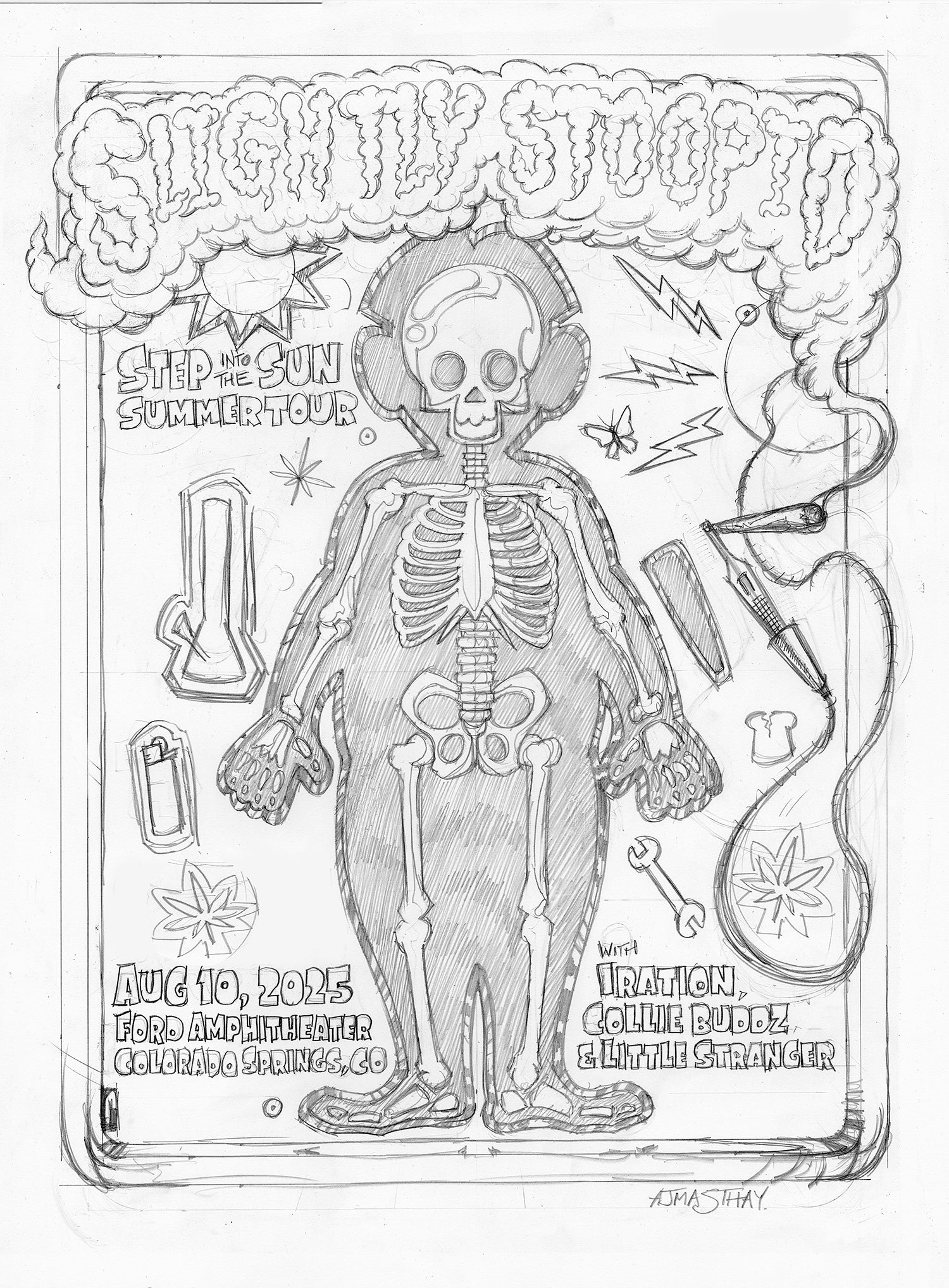AJ Masthay "Slightly Stoopid - Redding, CA" Graphite OG