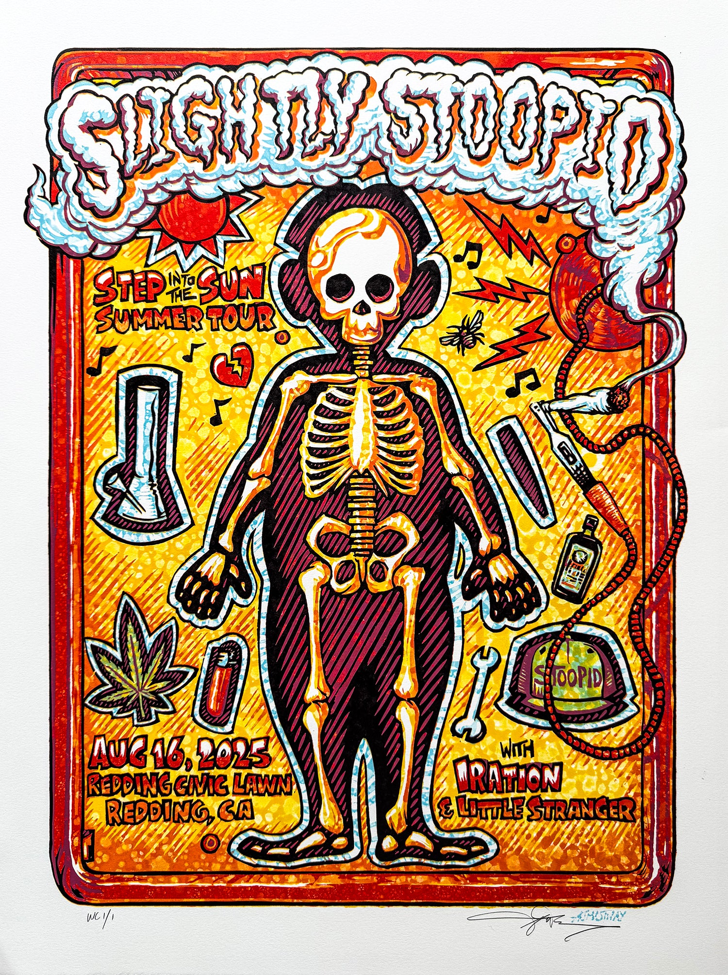 AJ Masthay "Slightly Stoopid - Redding, CA" Watercolor Variant