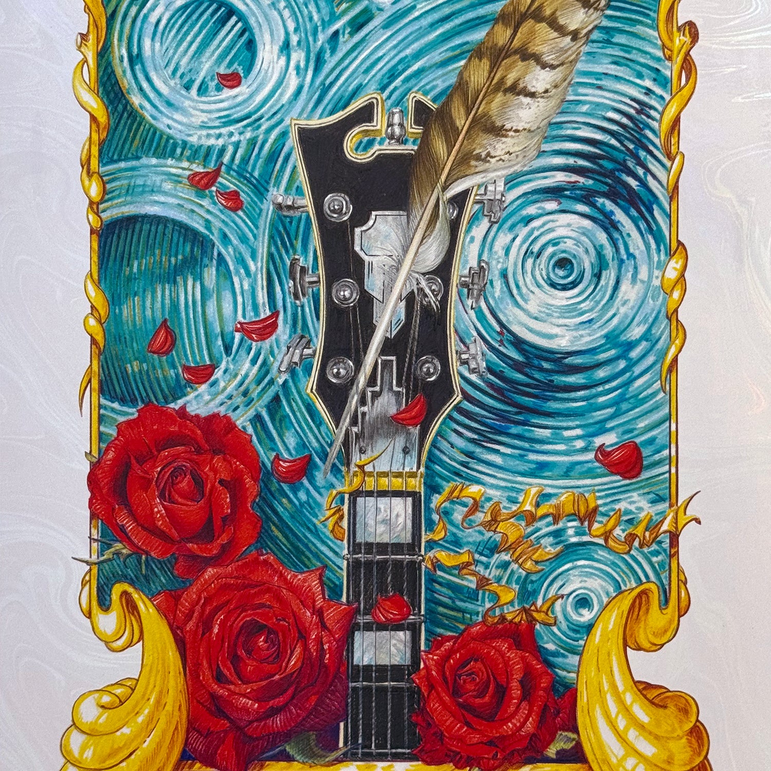 AJ Masthay "300 Years - Bob Weir Tribute" White Swirl Foil Variant