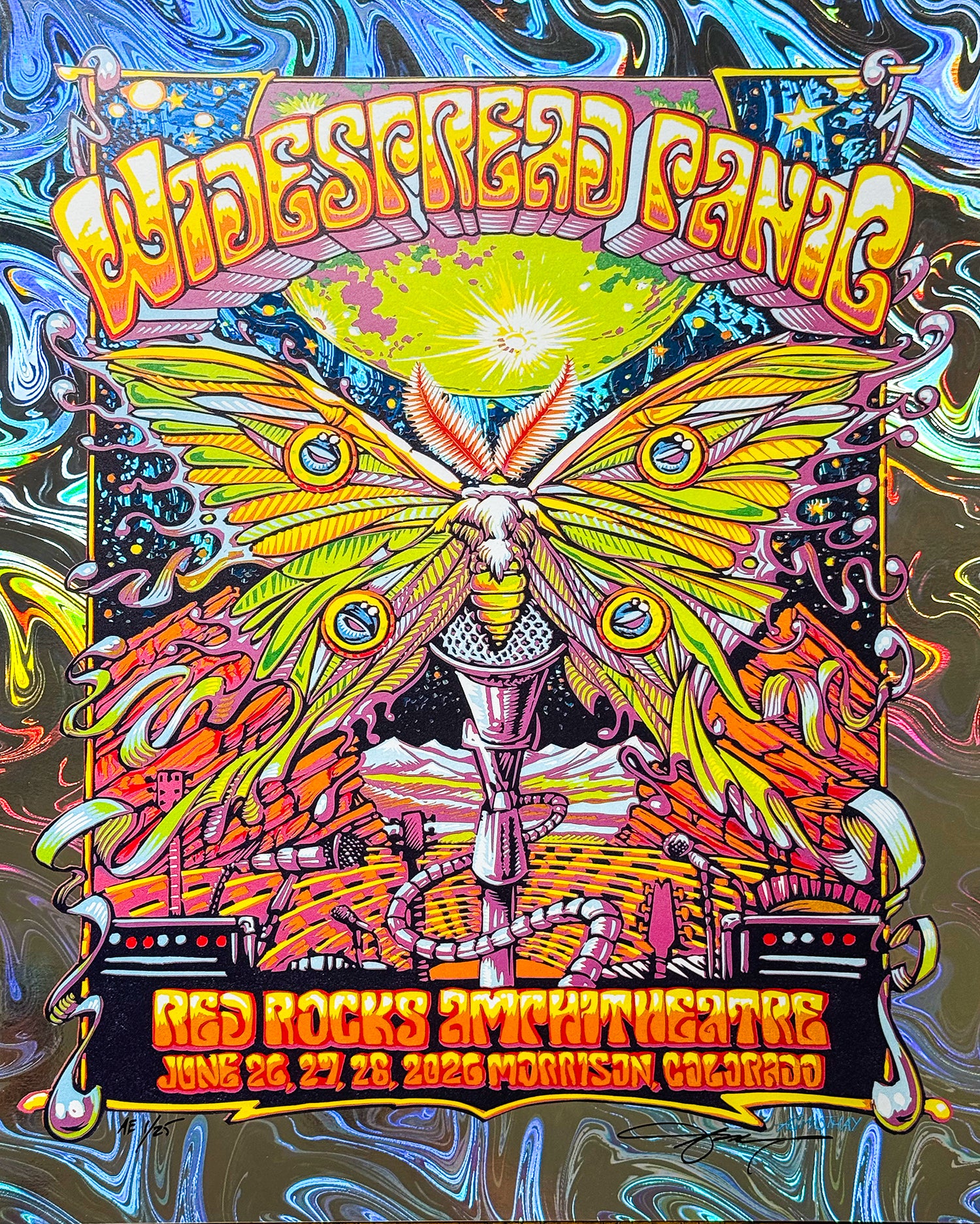 AJ Masthay "Widespread Panic @ Red Rocks" Swirl Foil Variant AE