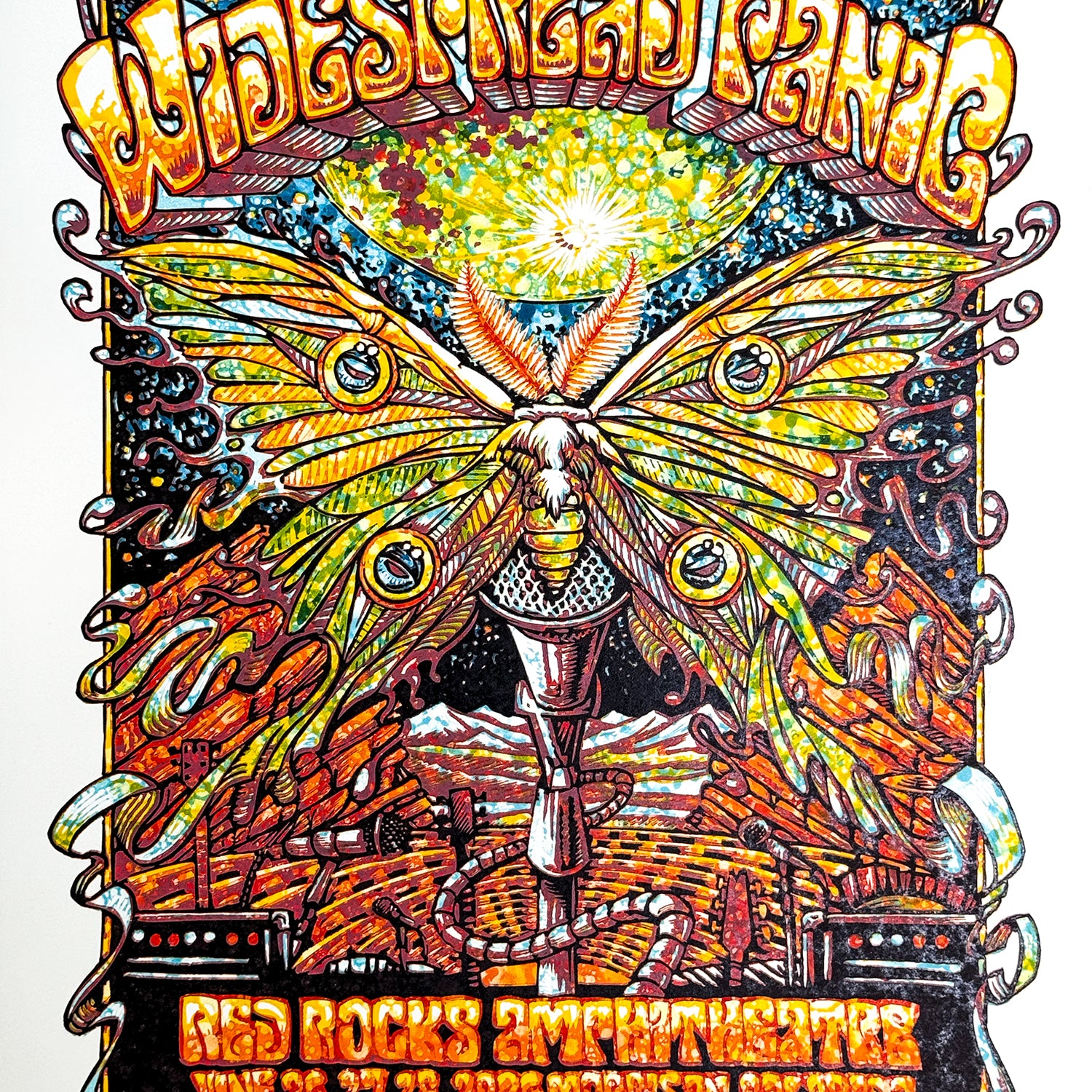 AJ Masthay "Widespread Panic @ Red Rocks" Watercolor Variant