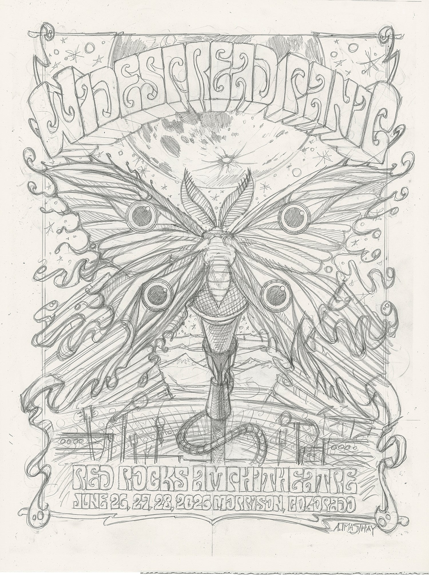 AJ Masthay "Widespread Panic @ Red Rocks" Graphite OG