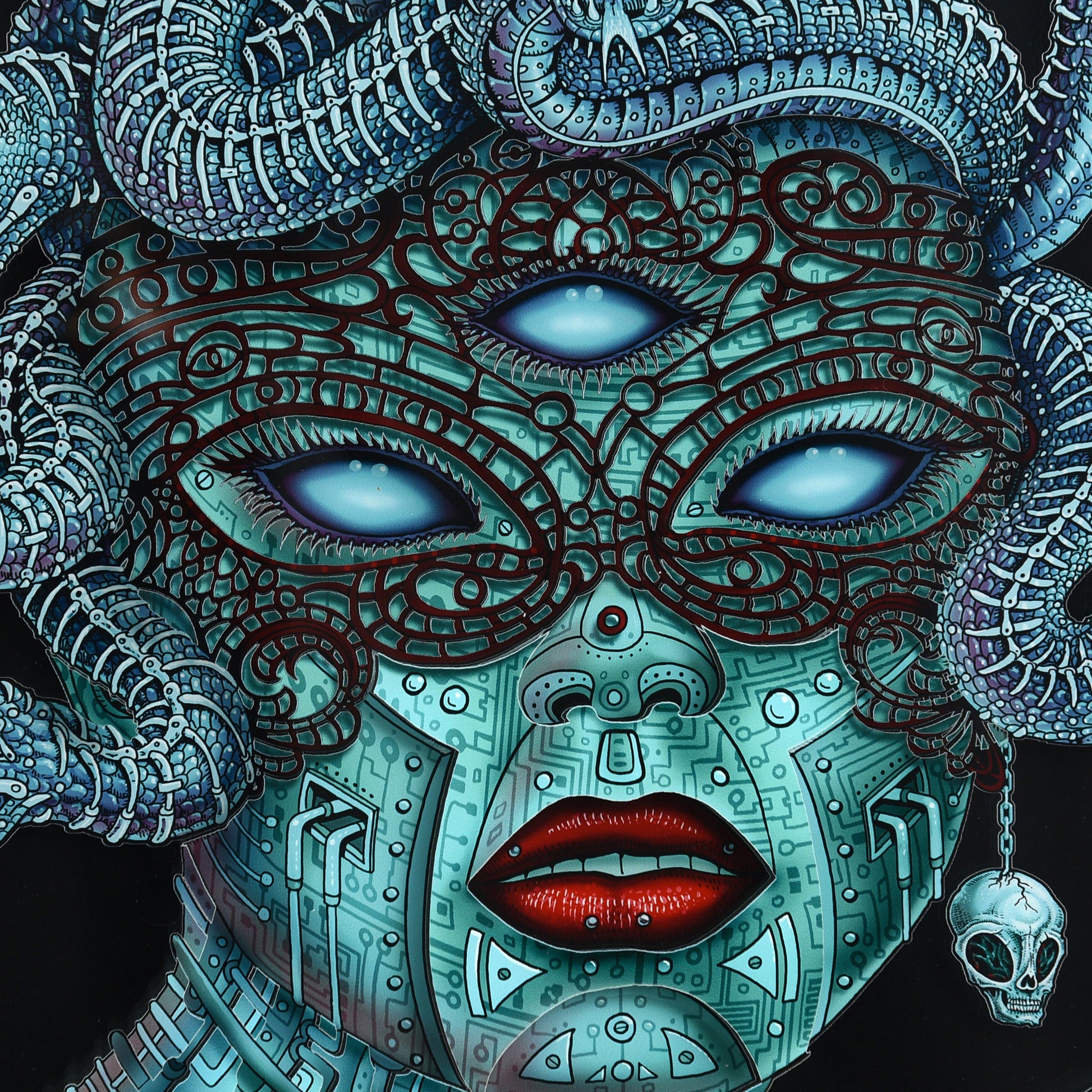 EMEK "Alien Cyber-Medusa" Framed Acrylic Diorama