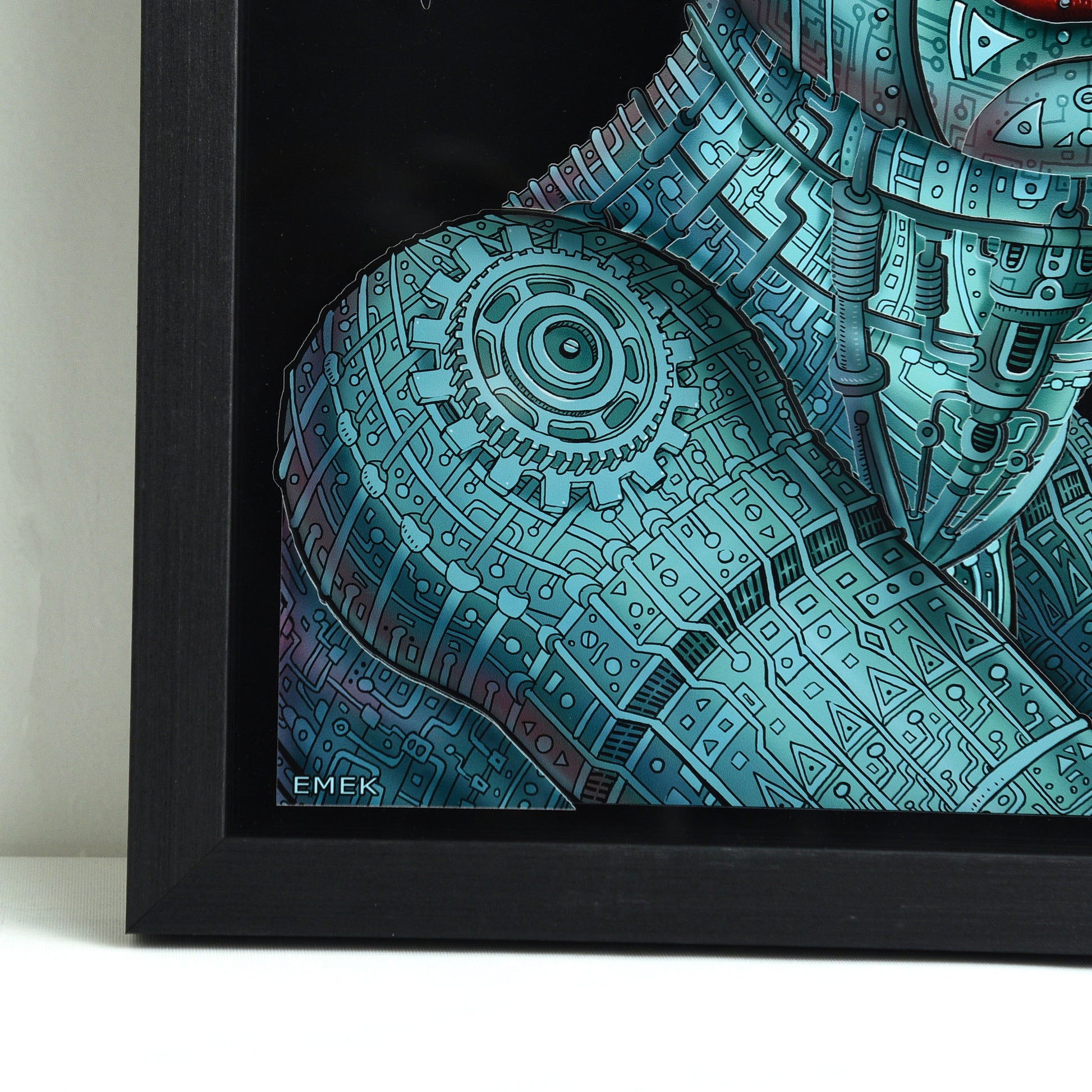 EMEK "Alien Cyber-Medusa" Framed Acrylic Diorama