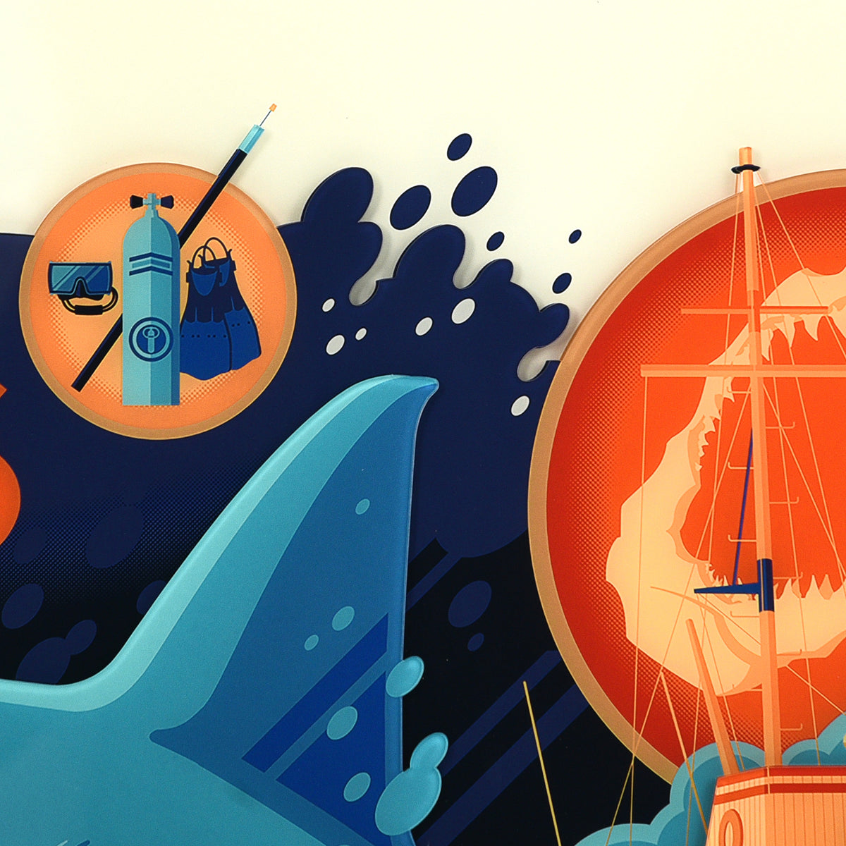 Tom Whalen "JAWS" Multi-Layer Acrylic (24x16)