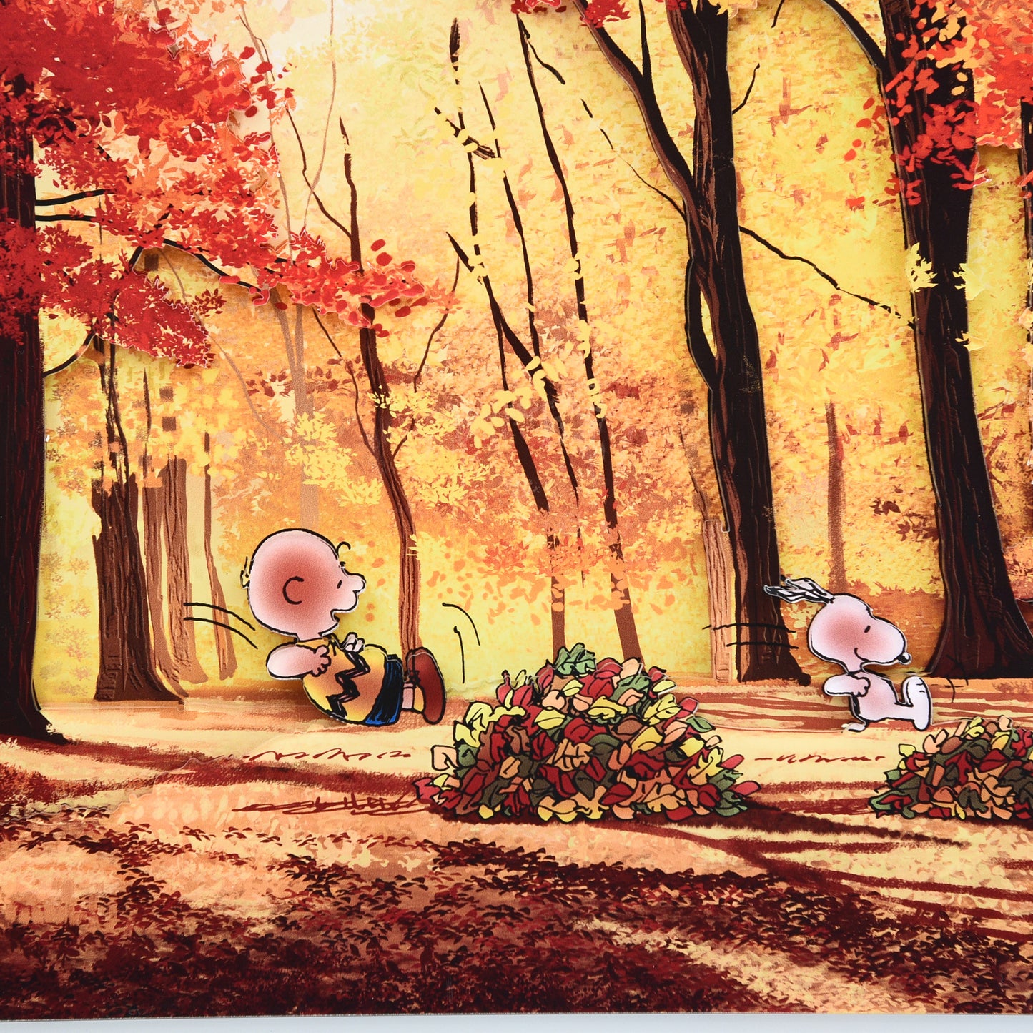 Mark Chilcott & Charles M. Schulz "Peanuts: Leaf Jumping" Multi-Layer Acrylic