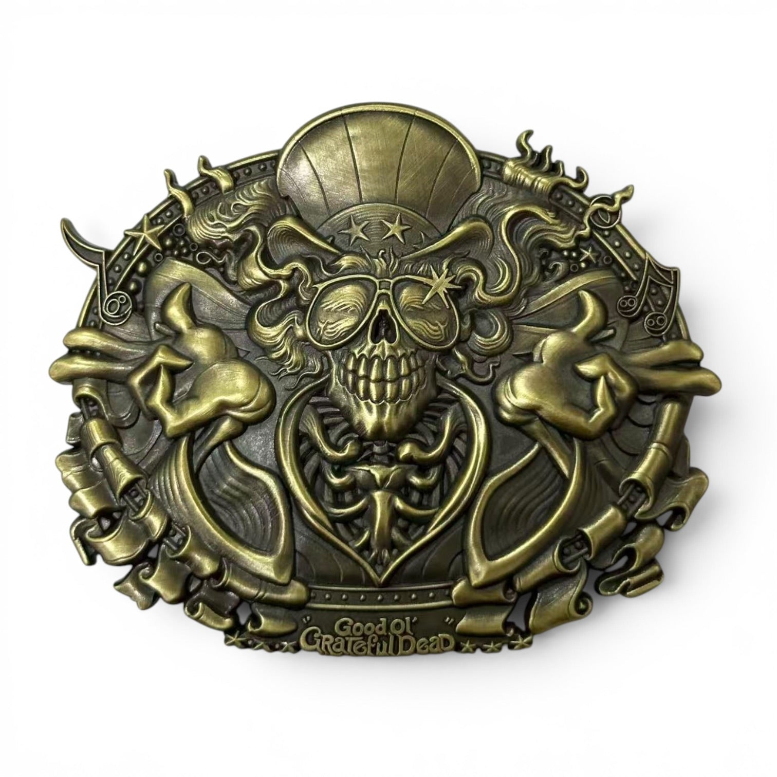 AJ Masthay "US Blues" 3D Belt Buckle - Antique Brass Edition