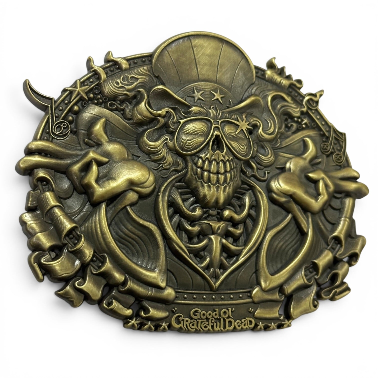 AJ Masthay "US Blues" 3D Belt Buckle - Antique Brass Edition
