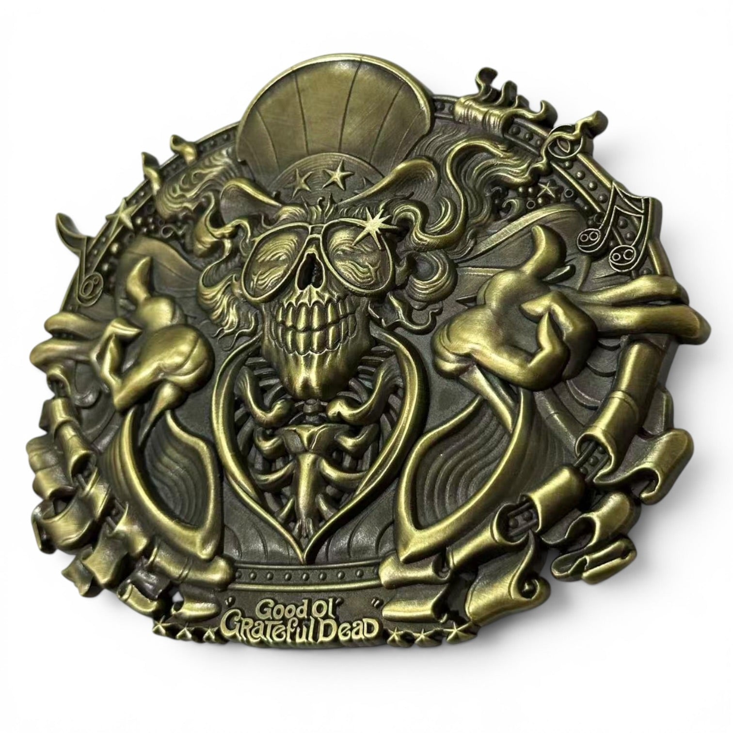 AJ Masthay "US Blues" 3D Belt Buckle - Antique Brass Edition