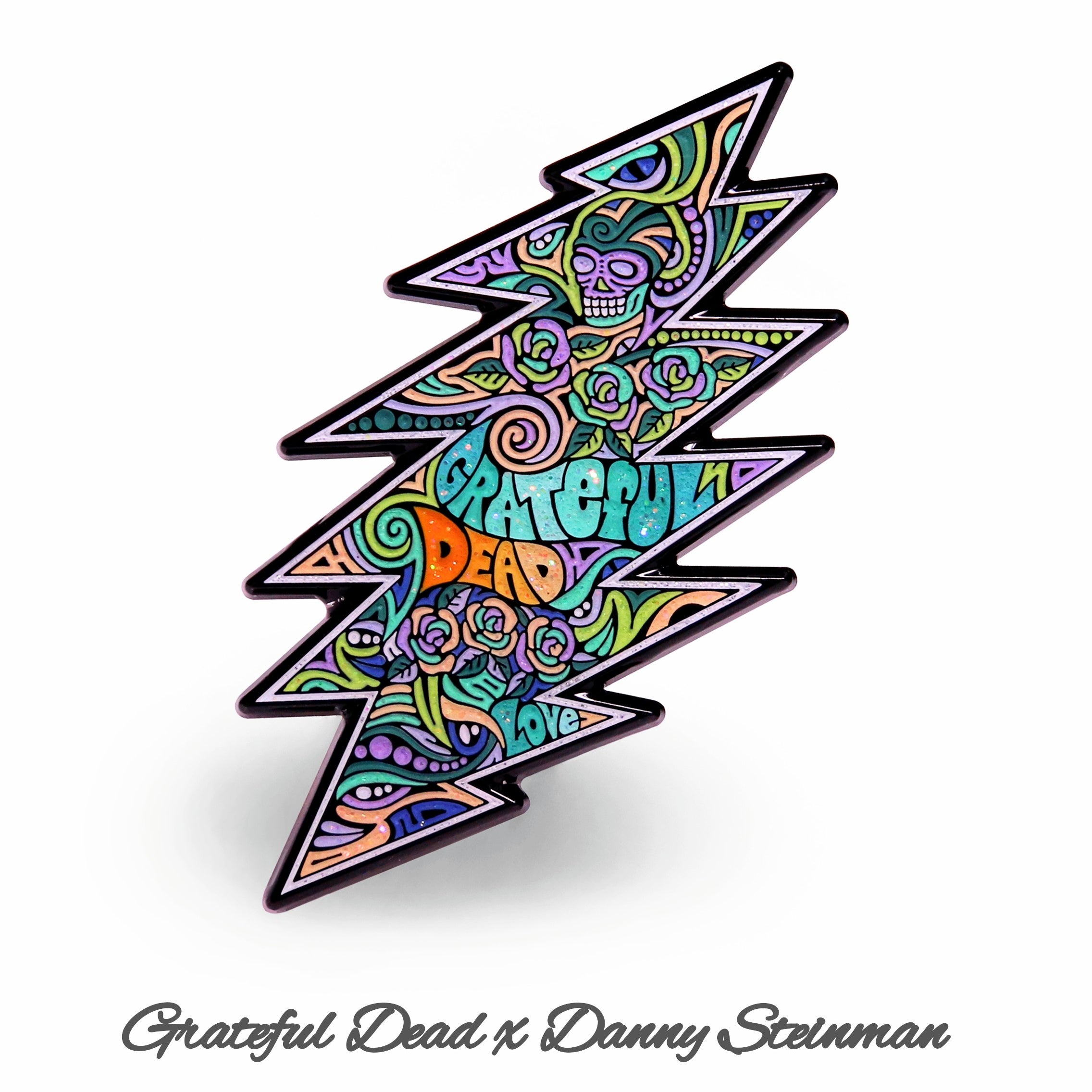 Danny Steinman "Grateful Dead 13-Point Bolt Enamel Pin" Art Deco
