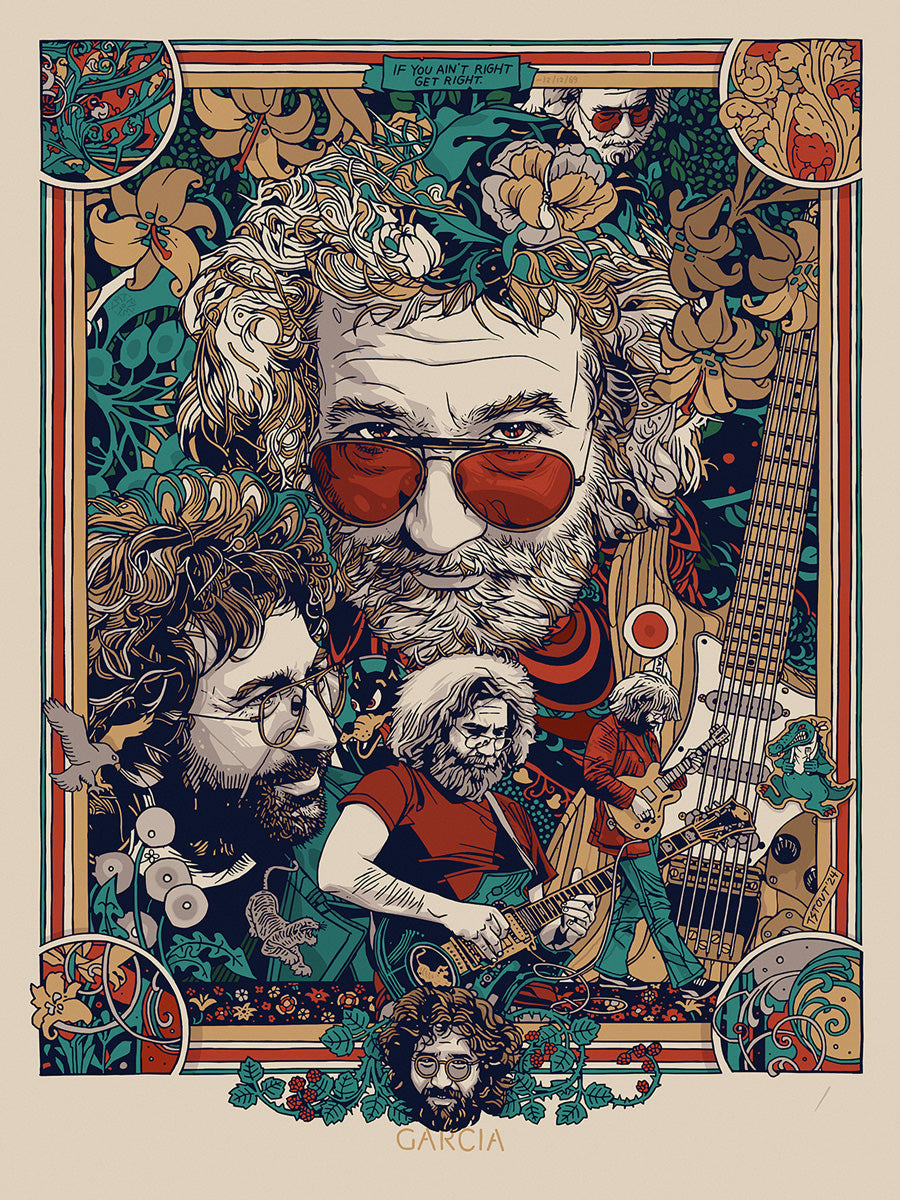 Tyler Stout "Jerry Garcia" Acrylic Panel Print