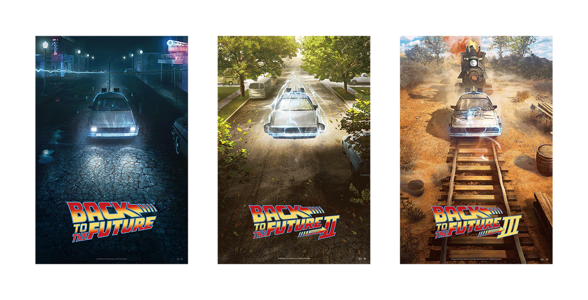 Phase Runner "Back to the Future Trilogy" 3D Flip Lenticular Edition - SET