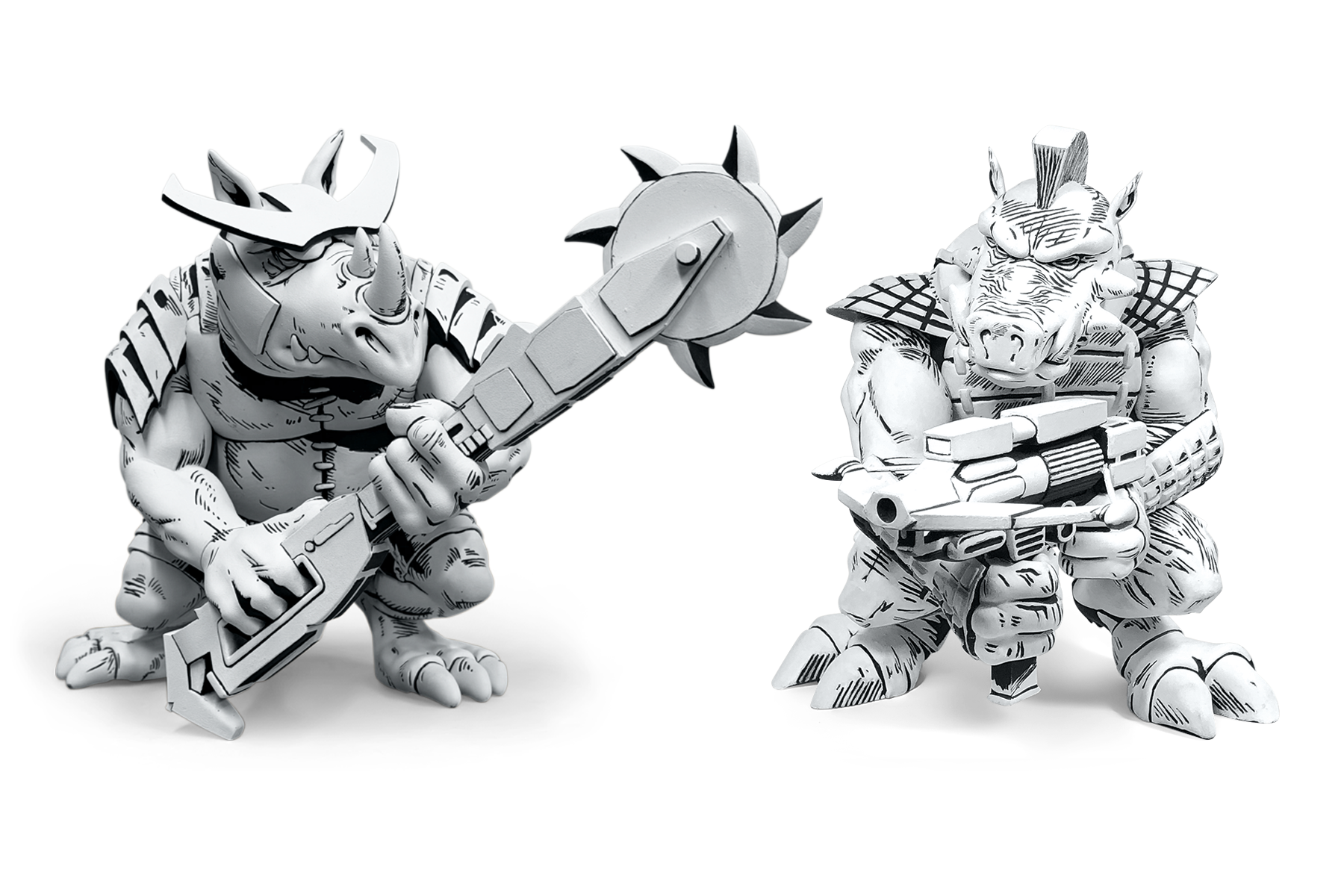 TMNT Firsts: Bebop & Rocksteady (B&W Version)