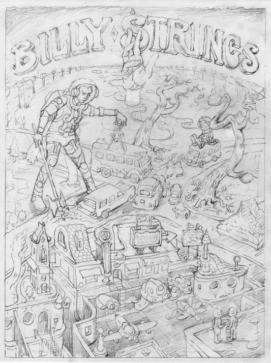 David Welker "Billy Strings @ Orion Amphitheater" Preliminary Sketch - OG