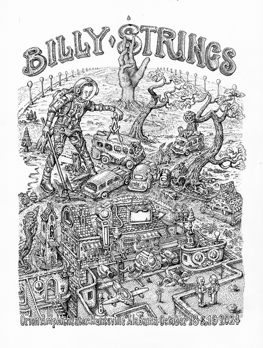 David Welker "Billy Strings @ Orion Amphitheater" Pen & Ink - OG