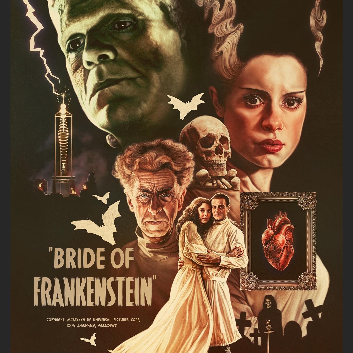 Jack Gregory "Bride of Frankenstein" Acrylic Panel Print