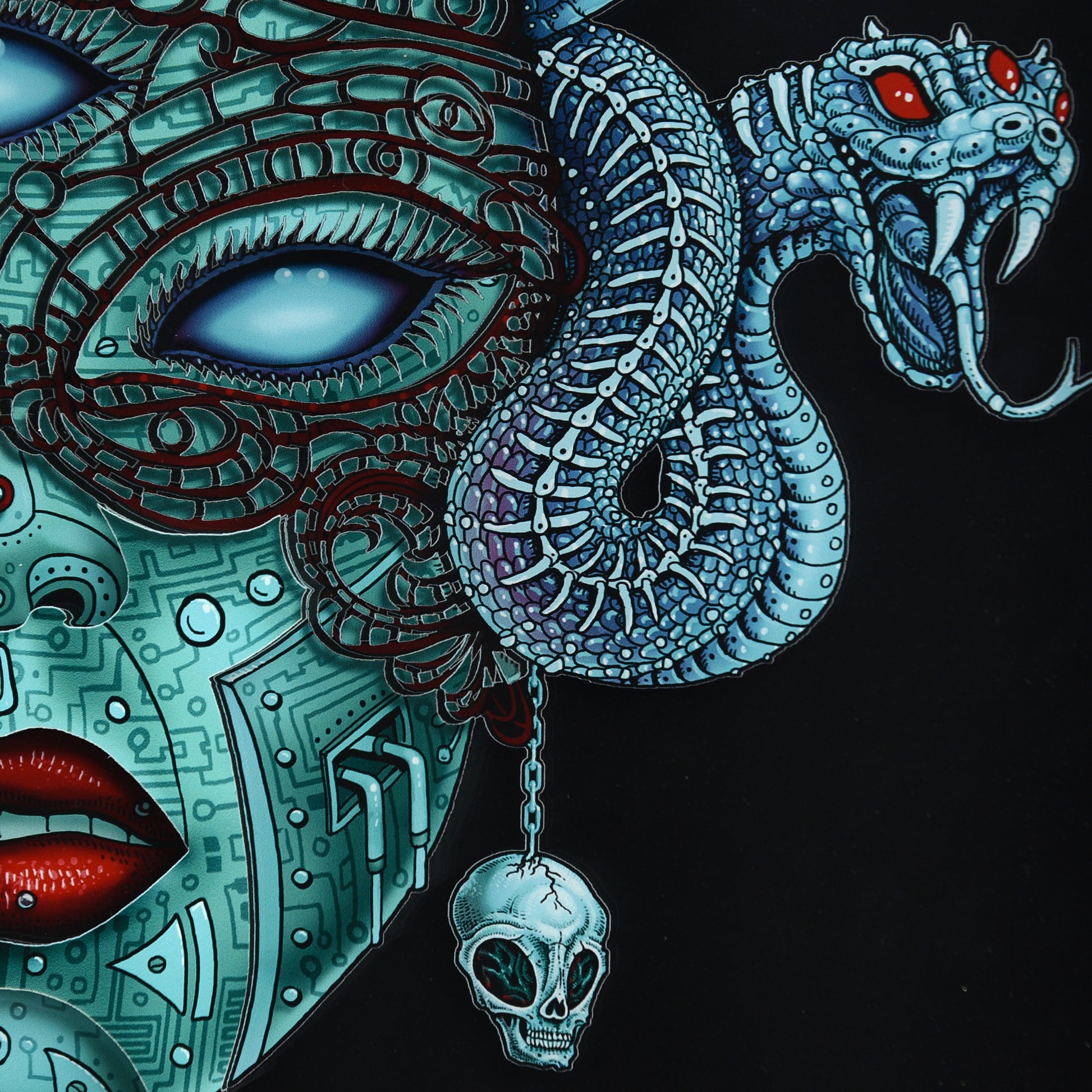 EMEK "Alien Cyber-Medusa" Framed Acrylic Diorama