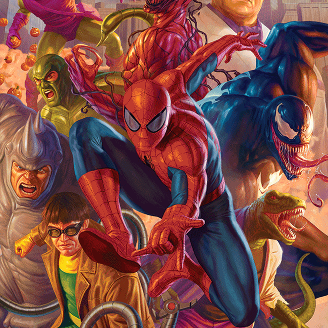 Carlos Dattoli "Tangled Threats (Spider-Man)" Aluminum Print