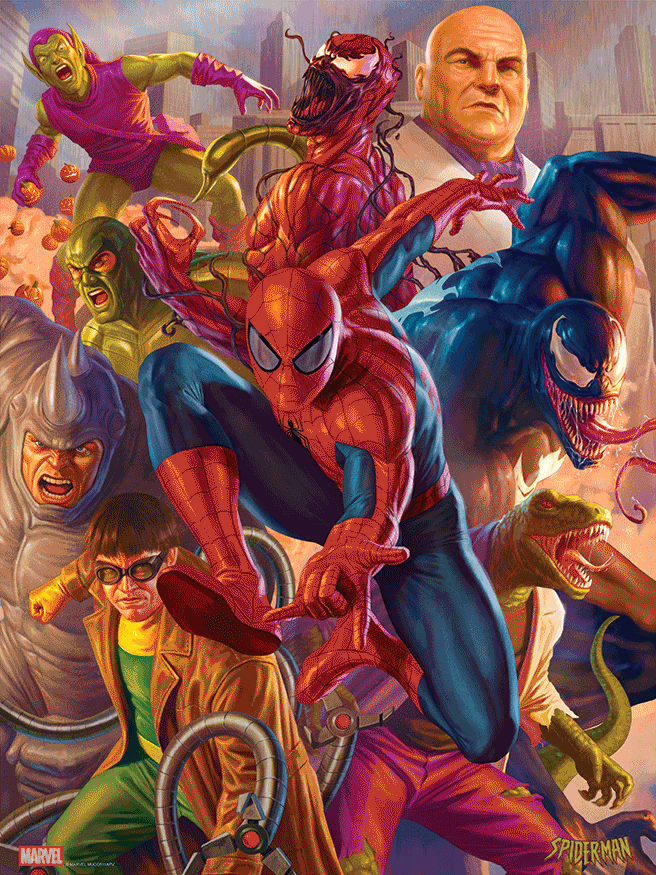 Carlos Dattoli "Tangled Threats (Spider-Man)" Aluminum Print